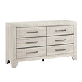 Ava 58 Inch Dresser 6 Drawers W Antique Silver Bar Handles Dusty Gray