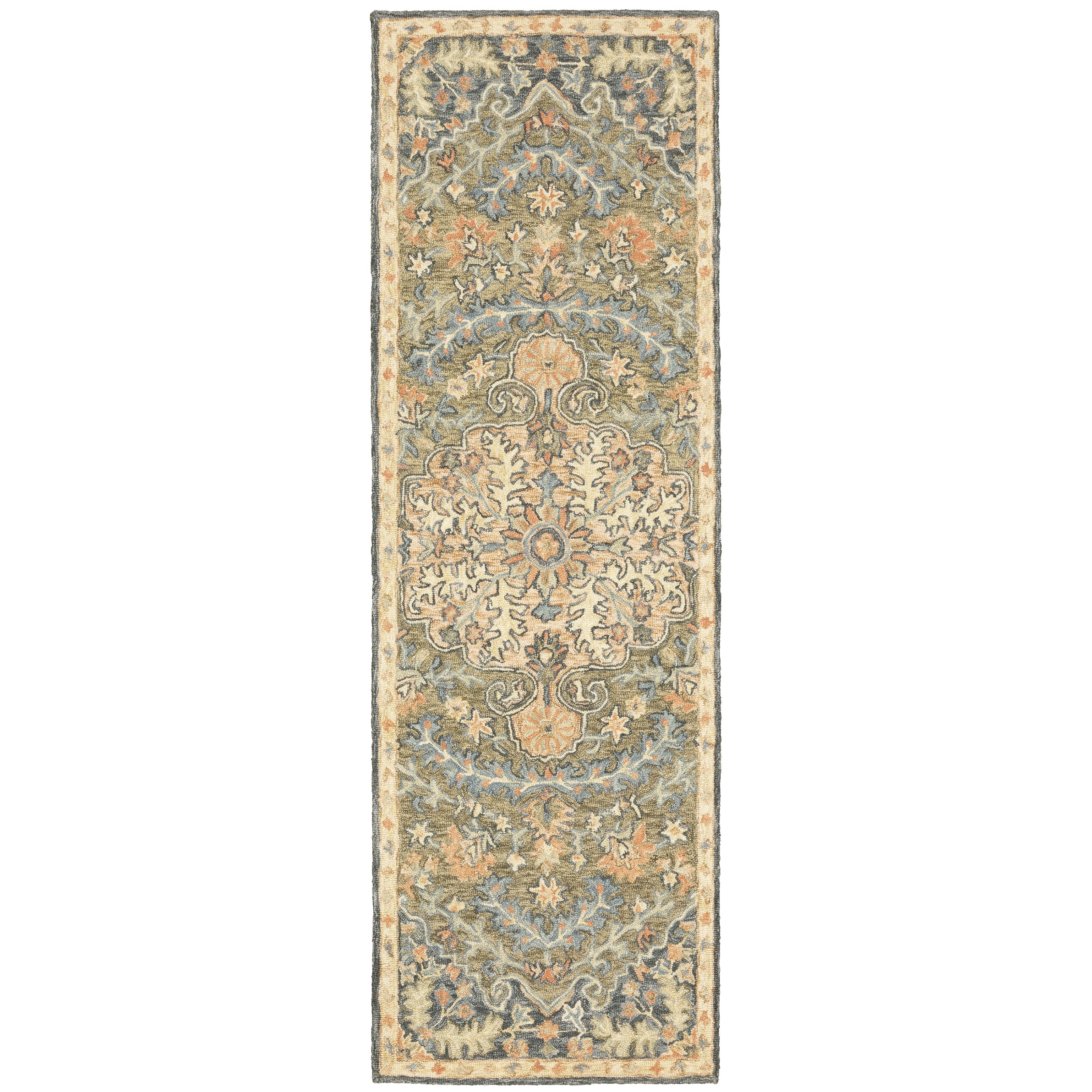 Ava Bohemian Blue Green Area Rug