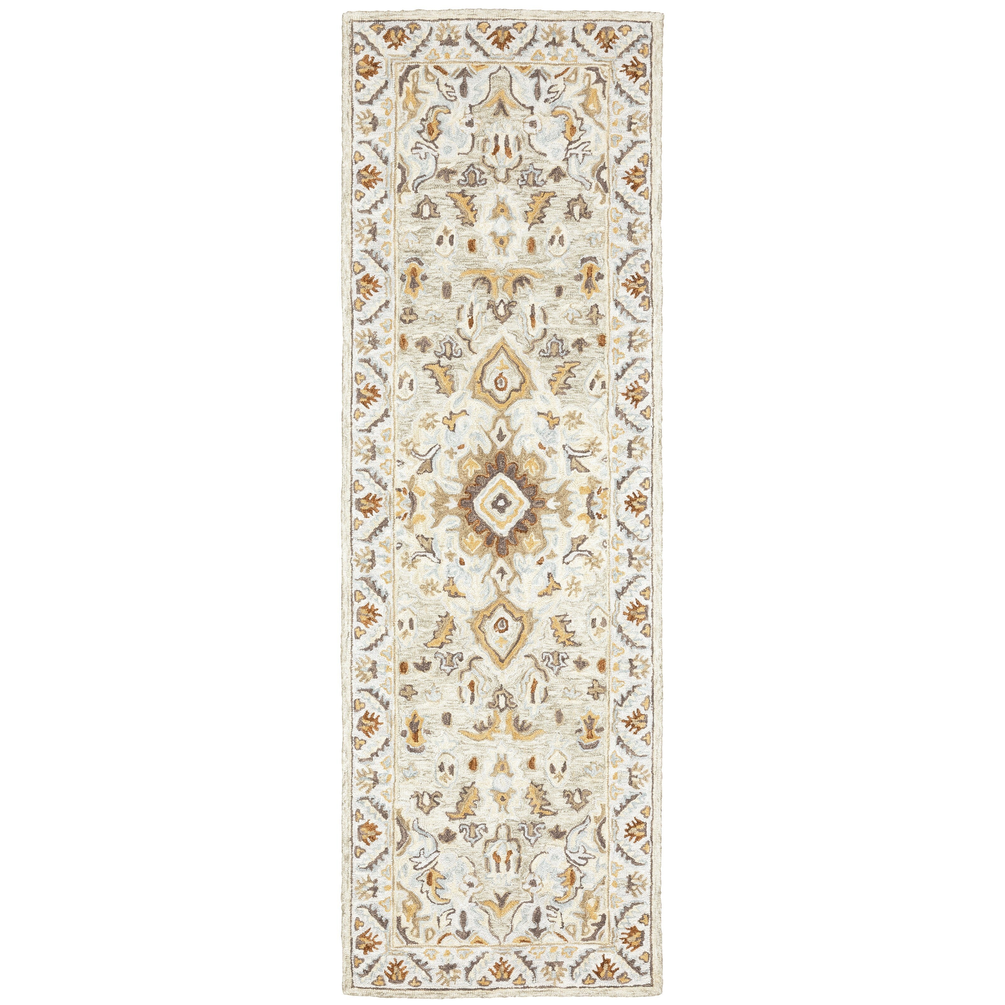 Ava Bohemian Ivory Beige Area Rug