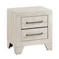 Ava Nightstand 2 Drawers W Antique Silver Bar Handles Dusty Gray