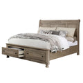 Ava Queen Bed With Footboard Storage And Bun Feet Gray Solid Wood