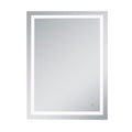 Indigo Home Avalon Silver Metal 36 Inch X 48 Inch Hardwired Led Mirror