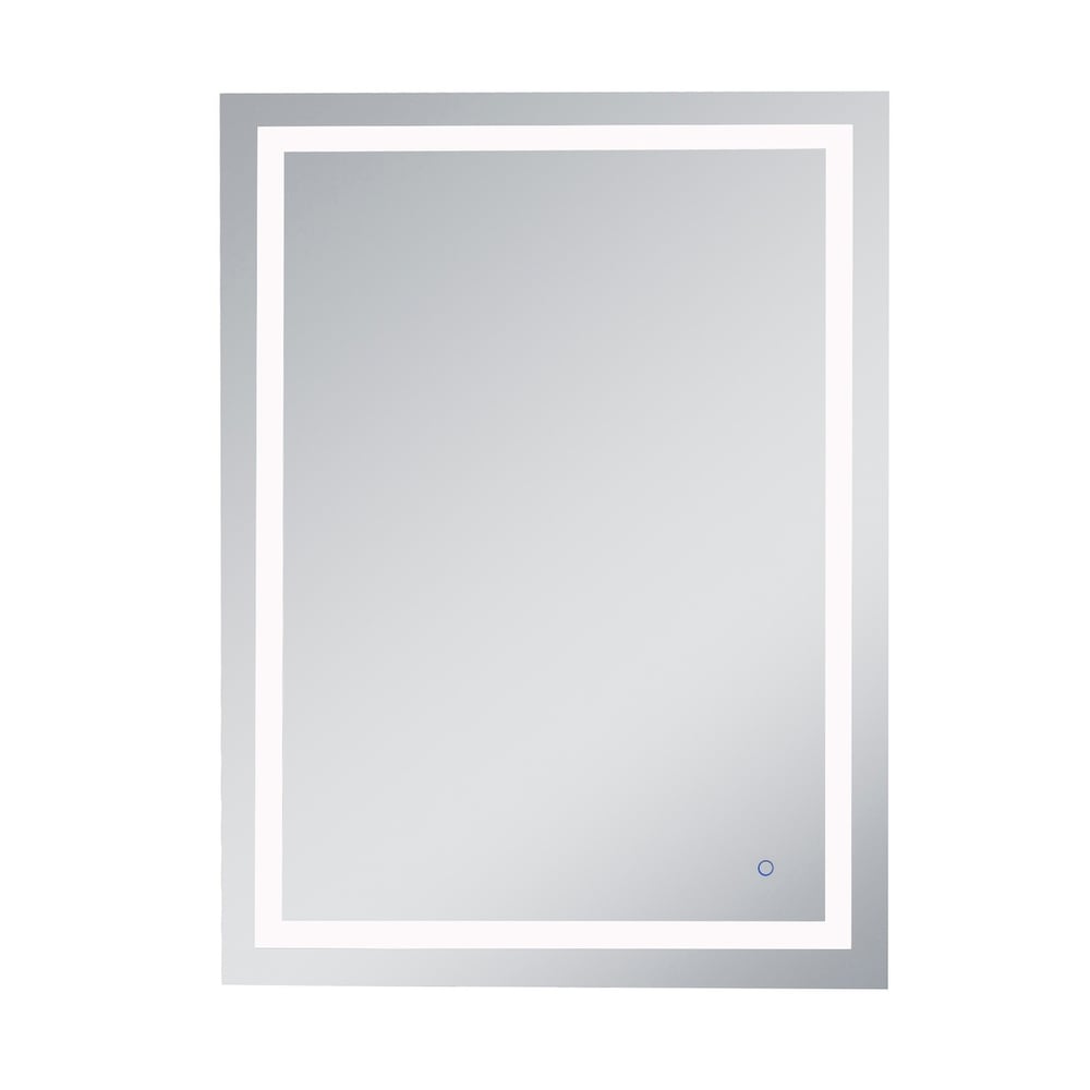 Indigo Home Avalon Silver Metal 36 Inch X 48 Inch Hardwired Led Mirror