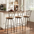 Avalon Double Cross Swivel High Back Counter Barstool Set Of 3 By Inspire Q Classic