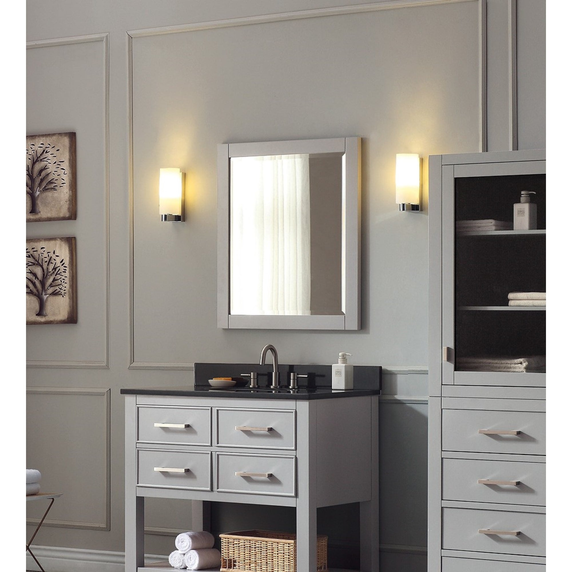 Avanity 24 In. Wall Mirror In White Or Chilled Gray 24 W X 30 H