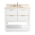 Avanity Allie 37 In. Vanity Combo In White With Gold Trim