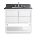 Avanity Allie 37 In. Vanity Combo In White With Silver Trim