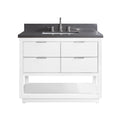 Avanity Allie 43 In. Vanity Combo In White With Silver Trim