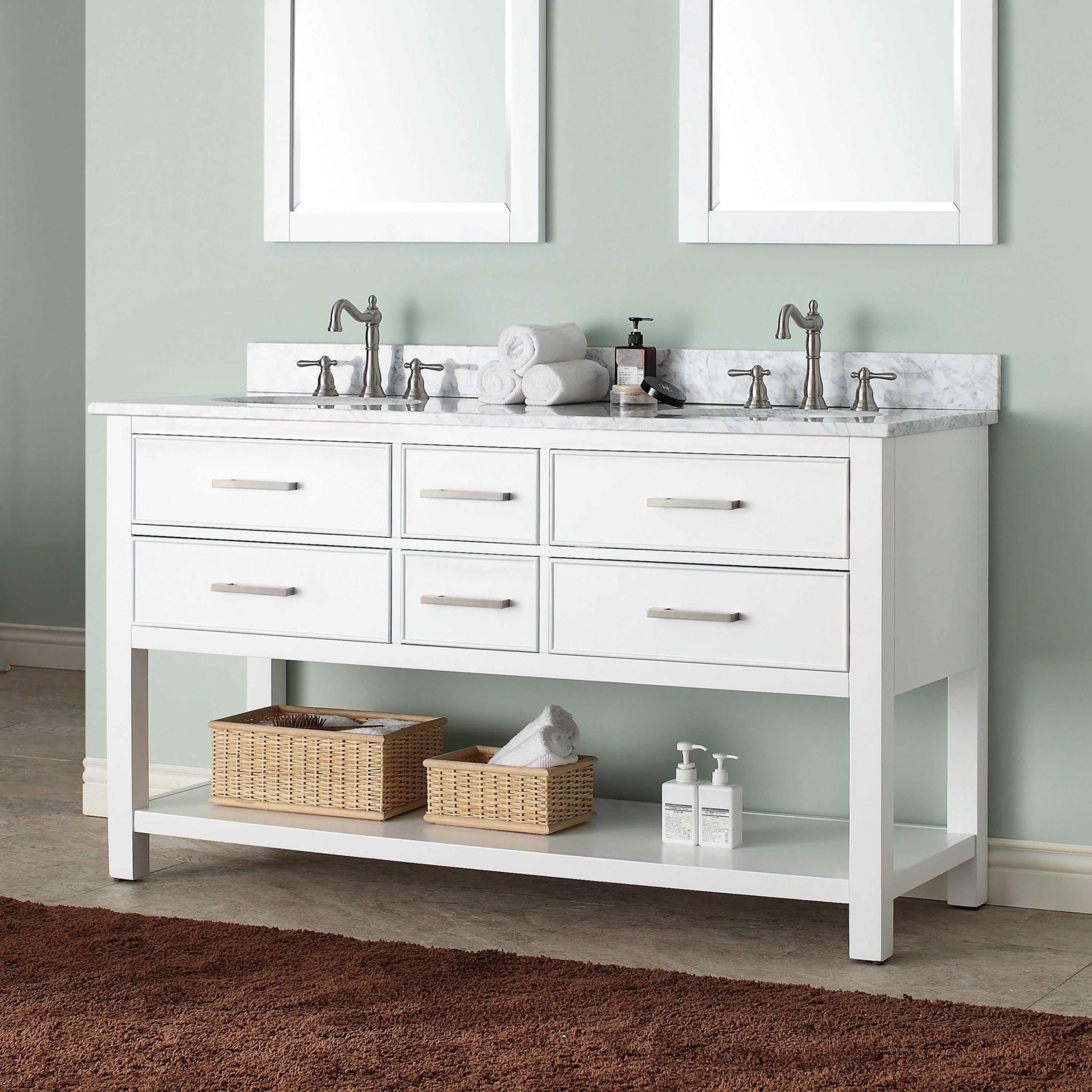 Avanity Brooks White 60 Inch Vanity Combo