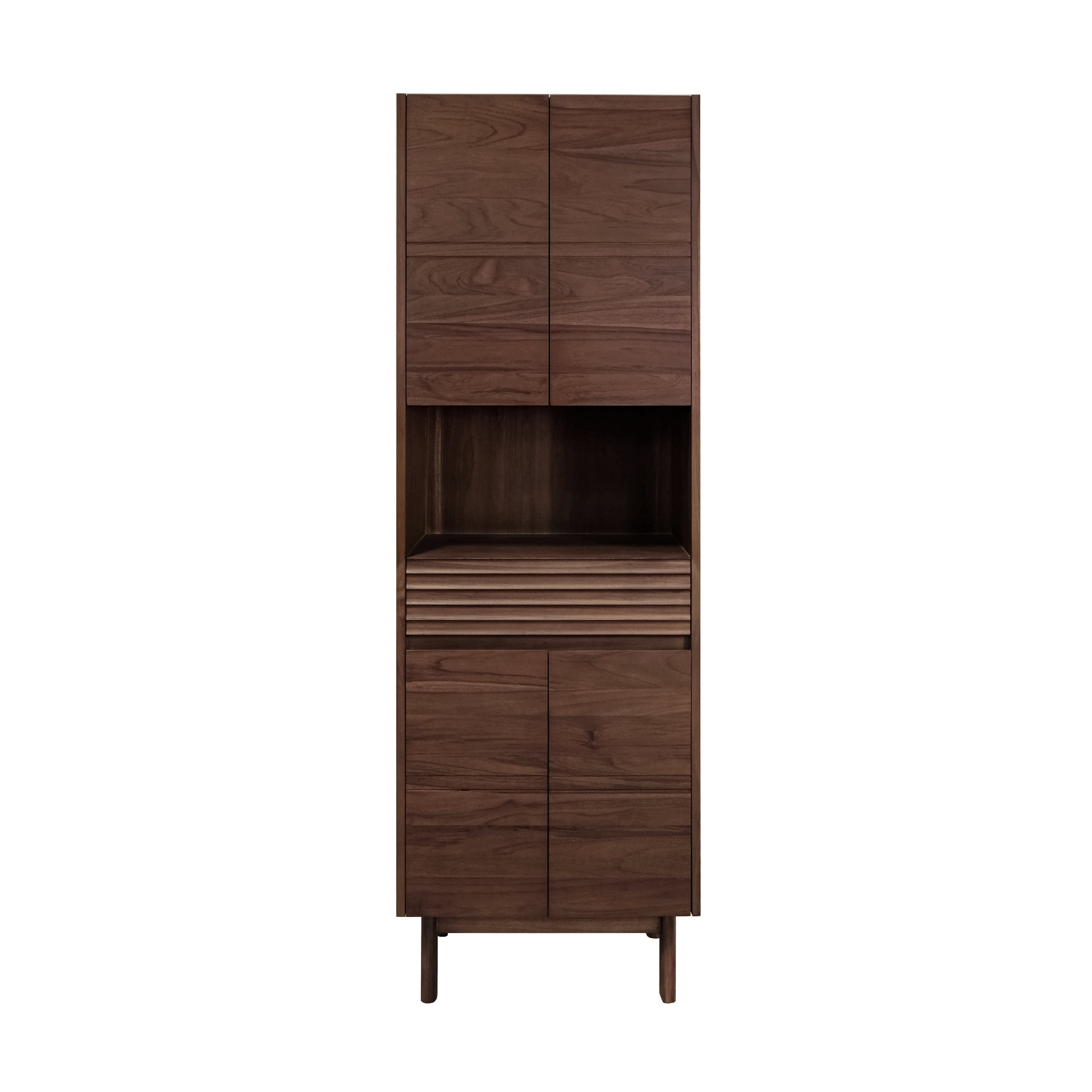 Avanity Carina 24 In. Coffee Teak Freestanding Linen Cabinet 24 W X 15.7 D X 71 H