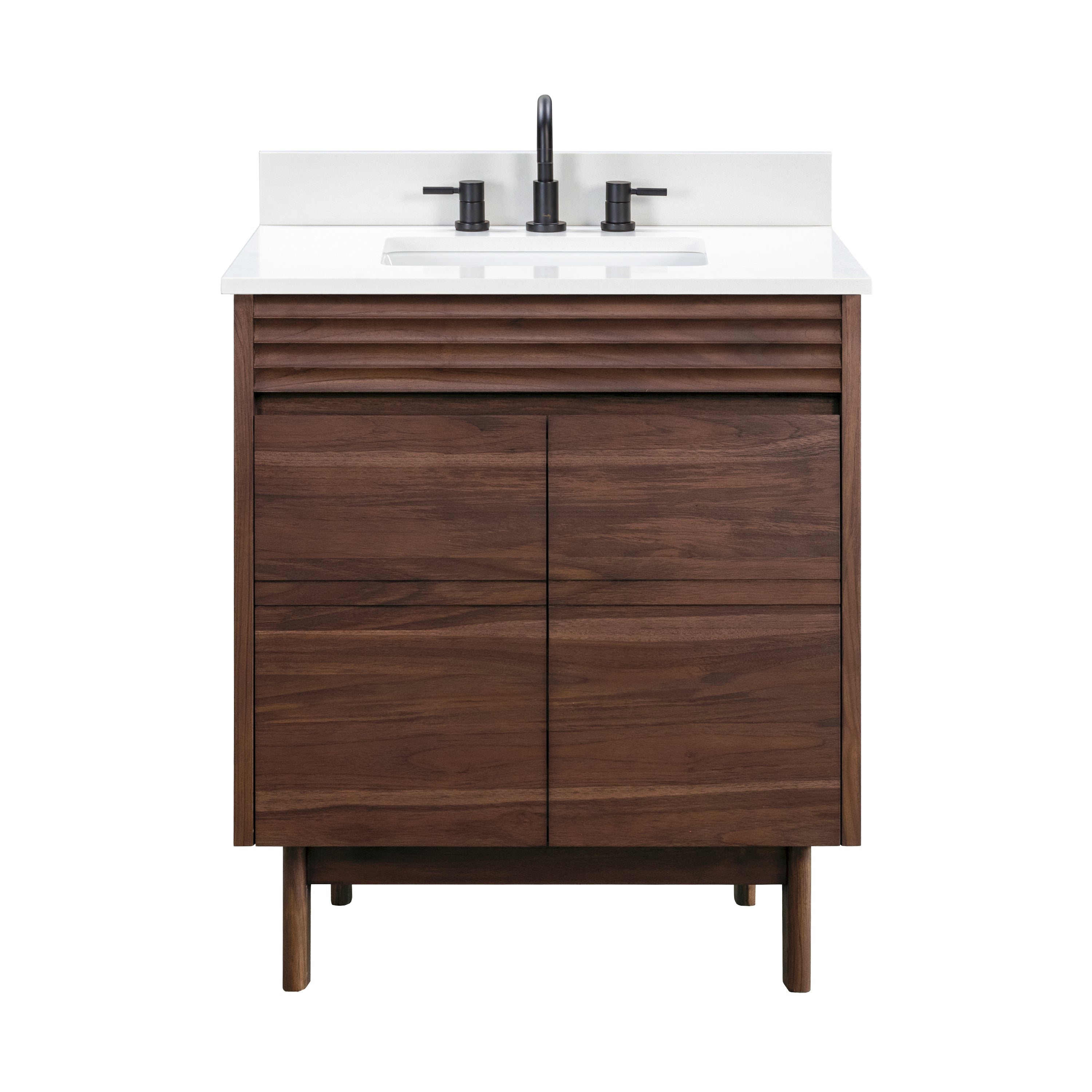 Avanity Carina Bathroom Vanity In Coffee Teak With White Engineered Stone Top