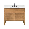 Avanity Colbie Bathroom Vanity In Natural Teak With White Engineered Stone Top 43 Single Sink