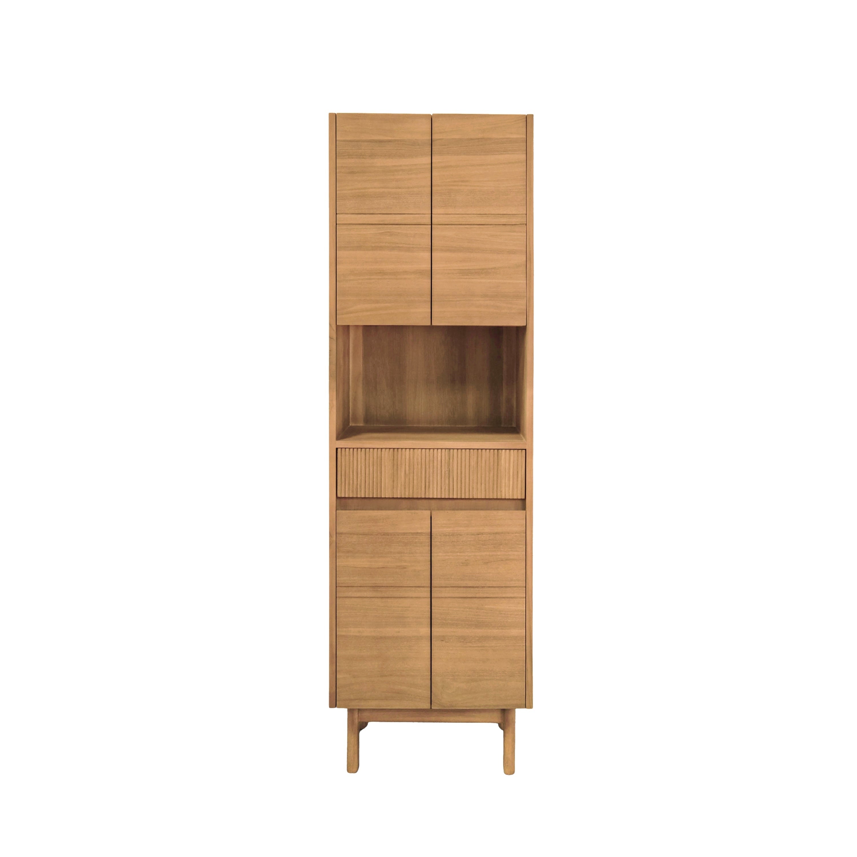 Avanity Kayla 20 In. Natural Teak Freestanding Linen Cabinet 20 W X 15.7 D X 68.7 H
