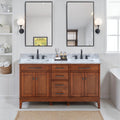 Avanity Madison 60 Inch Double Vanity In Tobacco Finish With Dual Sinks And Top