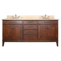 Avanity Madison 72 Inch Double Vanity In Tobacco Finish With Dual Sinks And Top