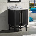 Avanity Mason 25 In. Vanity Combo In Black With Silver Trim
