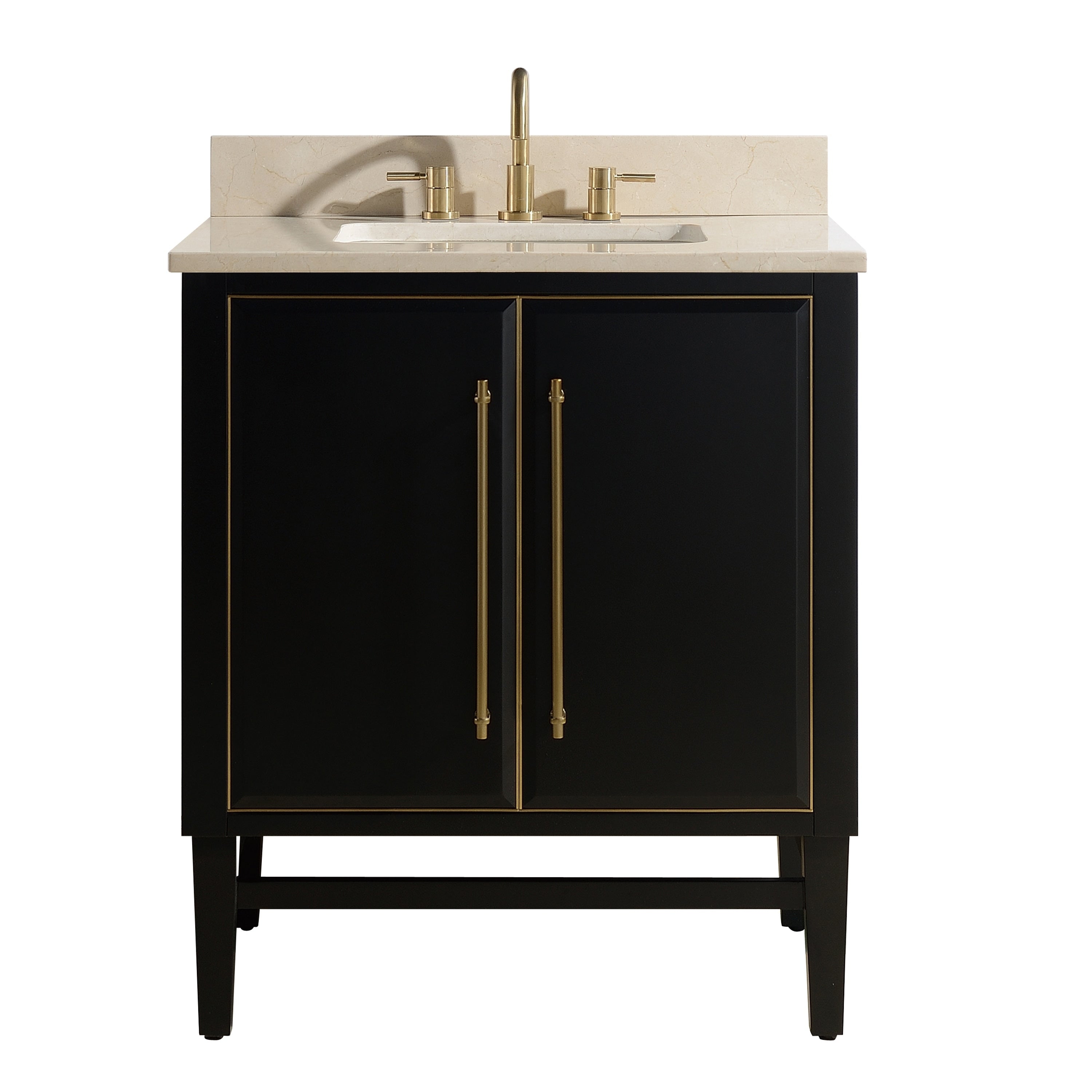 Avanity Mason 31 In. Vanity Combo In Black With Gold Trim
