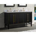 Avanity Mason 61 In. Vanity Combo In Black With Gold Trim