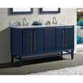 Avanity Mason 61 In. Vanity Combo In Navy Blue With Gold Trim