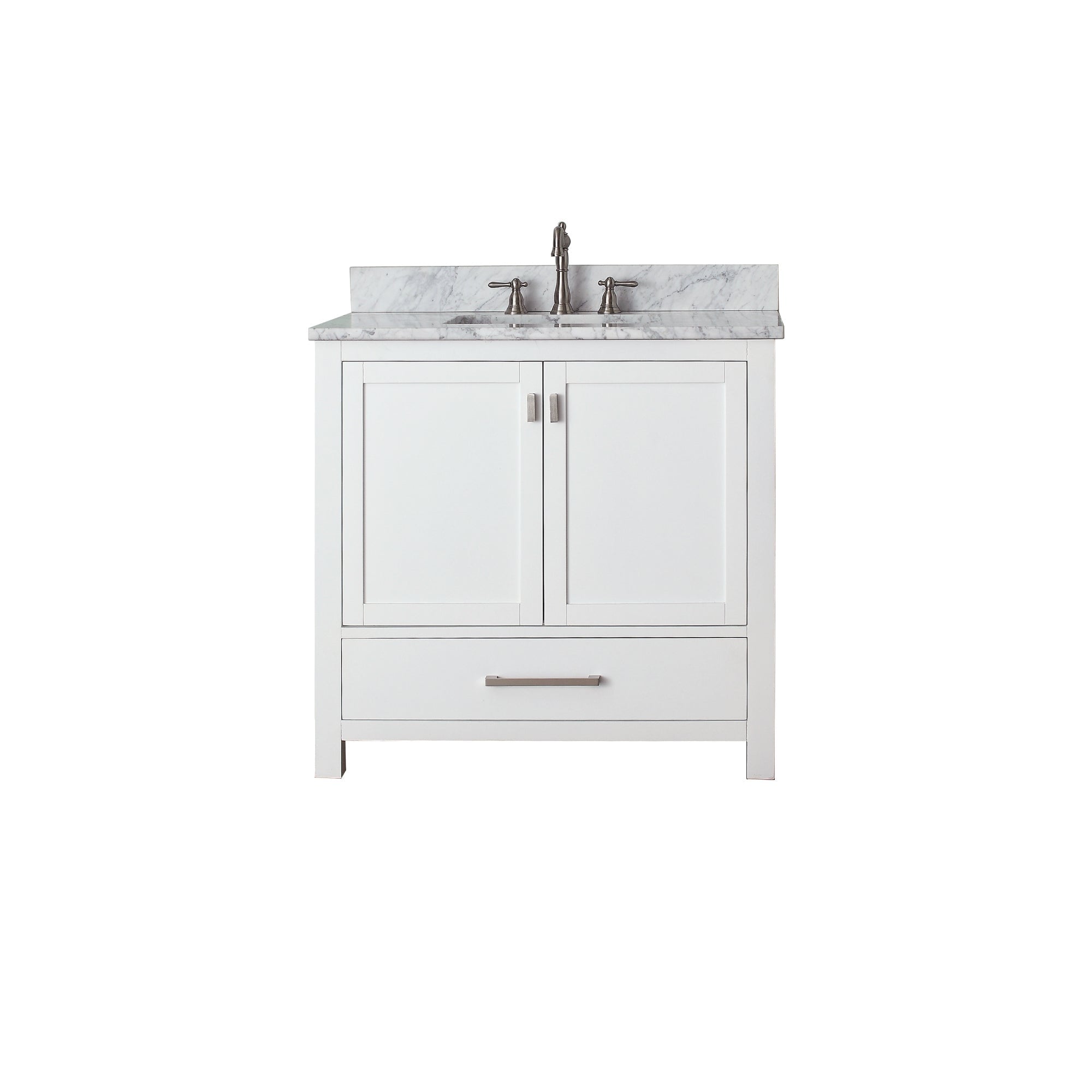 Avanity Modero 37 Inch Single Vanity In White Finish With Sink And Top
