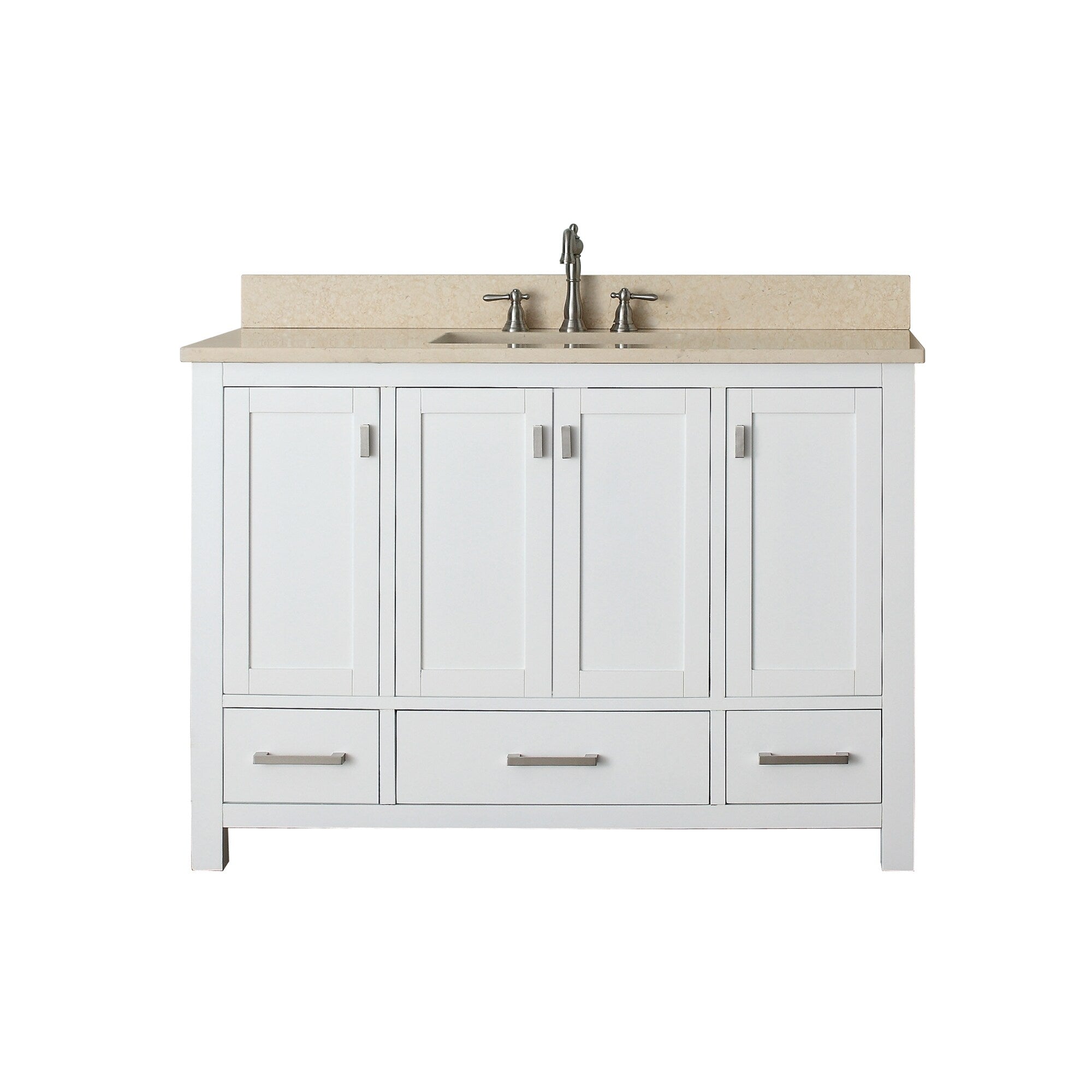 Avanity Modero 49 Inch Single Vanity In White Finish With Sink And Top