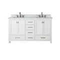 Avanity Modero 61 Inch Double Vanity In White Finish With Dual Sinks And Top