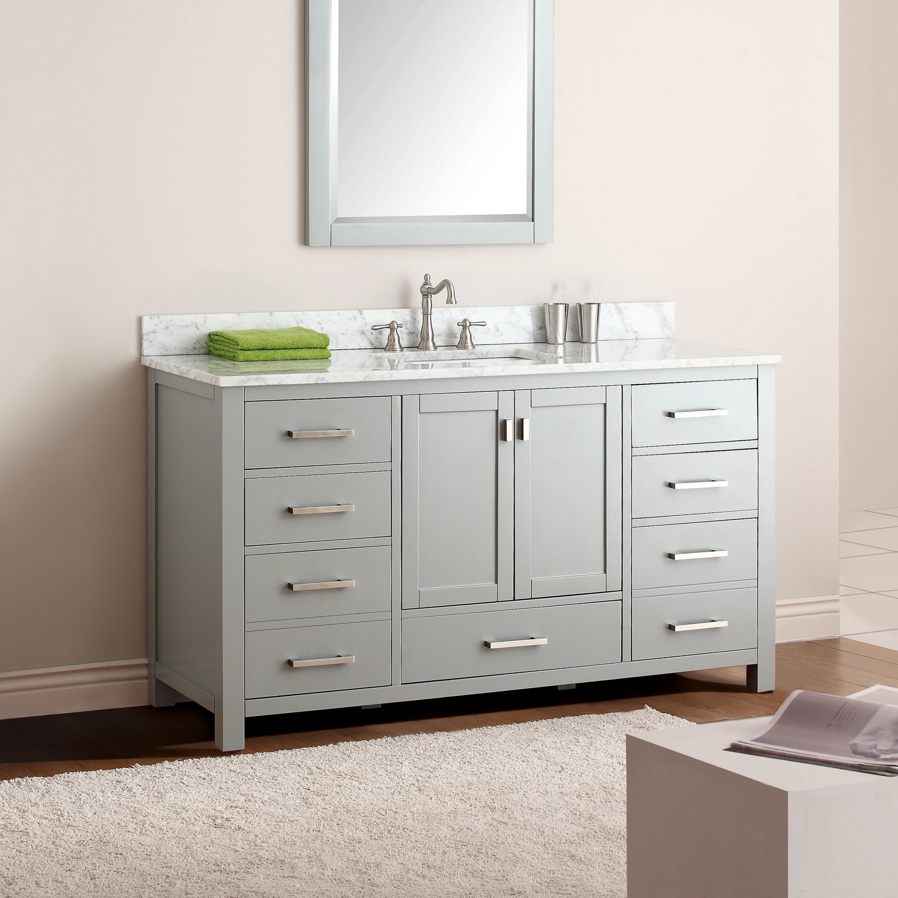 Avanity Modero Chilled Grey 60 Inch Single Vanity Combo