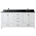 Avanity Modero 73 Inch Double Vanity In White Finish With Dual Sinks And Top