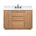 Avanity Parker Bathroom Vanity In Natural Teak With White Engineered Stone Top