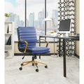 Osp Home Furnishings Mid Back Faux Leather Office Chair With Gold Finish Base