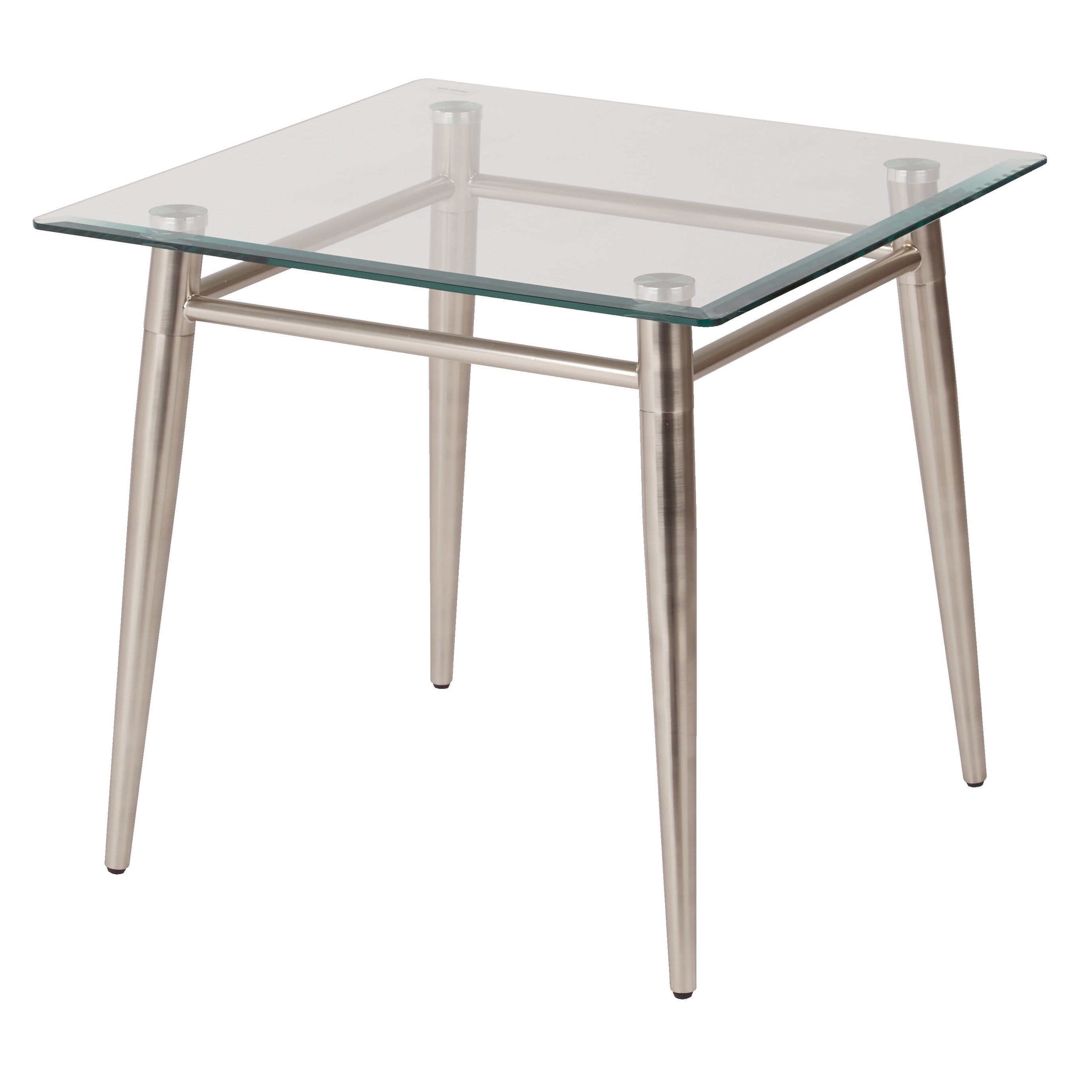 Osp Home Furnishings Mid Century Brooklyn Square Top Glass End Table