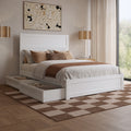 Aveline Wood Platform Bed With Matching Footboard Storage Drawers