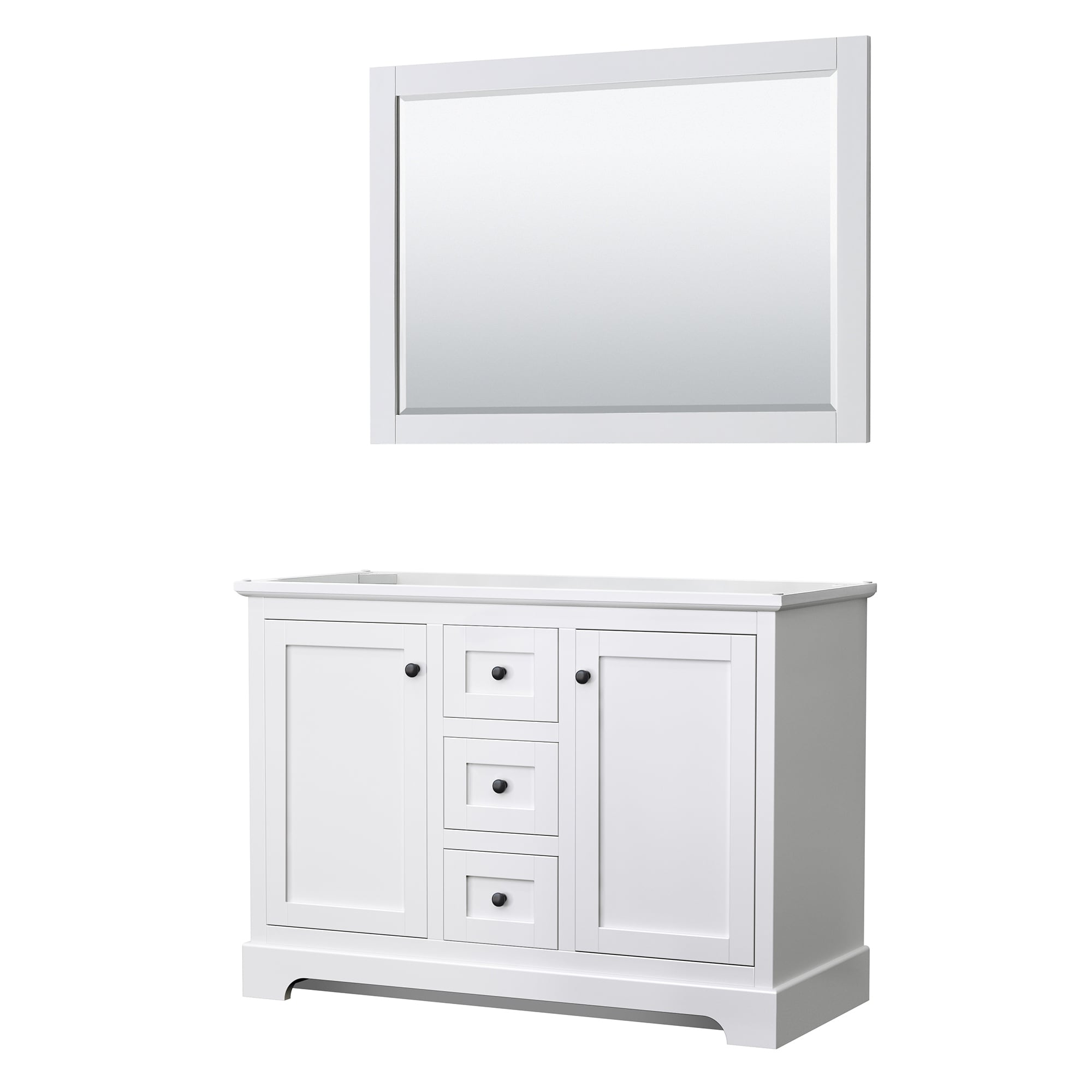 Avery 48 Inch Double Vanity Cabinet 46 Inch Mirror