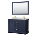 Avery 48 Inch Double Vanity Set With Square Sinks 46 Inch Mirror