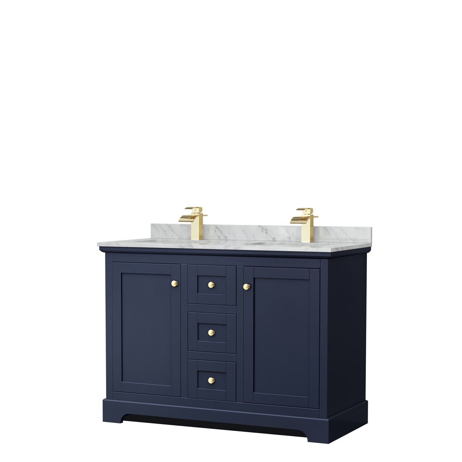 Avery 48 Inch Double Vanity Set With Square Sinks No Mirror