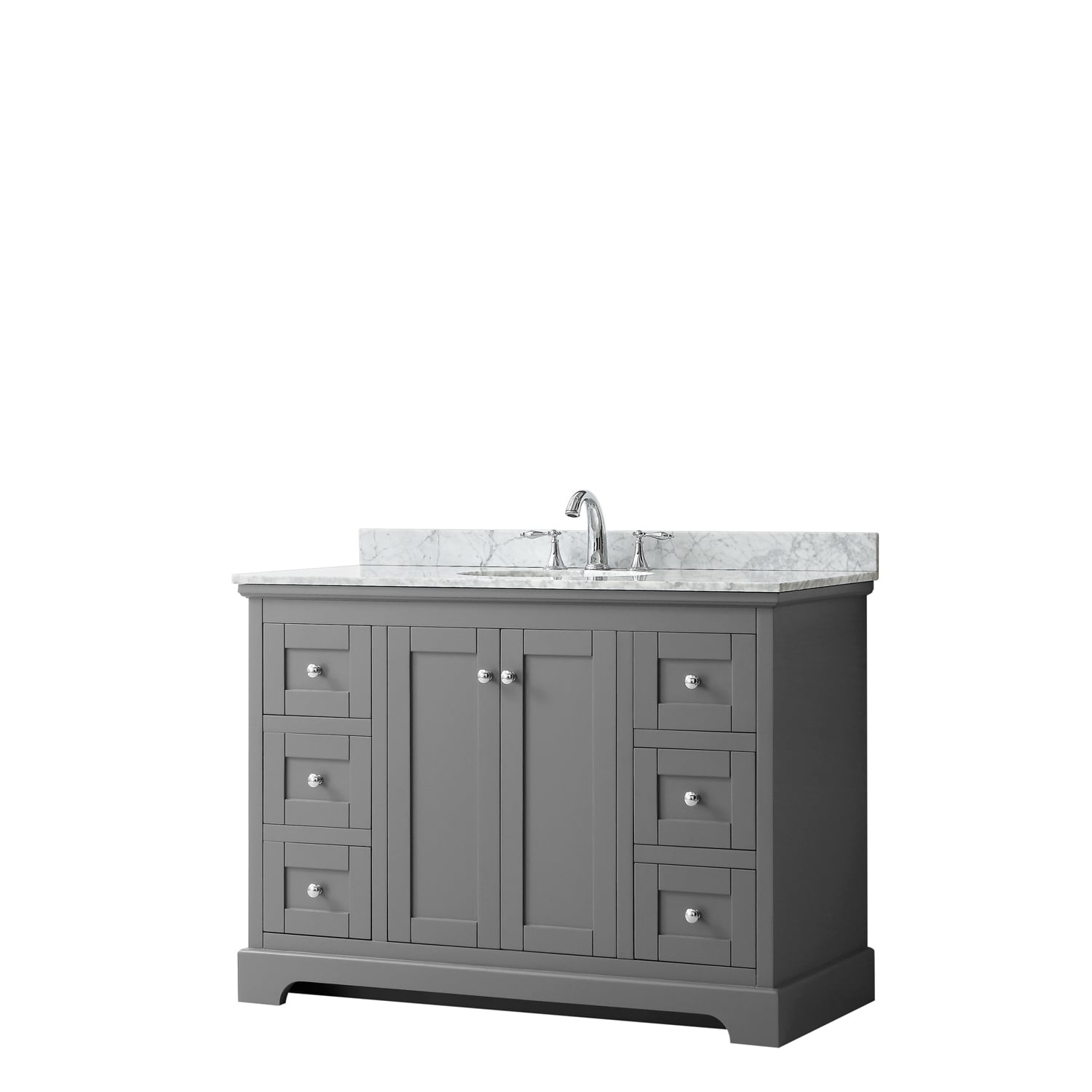 Avery 48 Inch Single Vanity Marble Top Oval Sink No Mirror