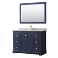 Avery 48 Inch Single Vanity Marble Top Square Sink 46 Inch Mirror