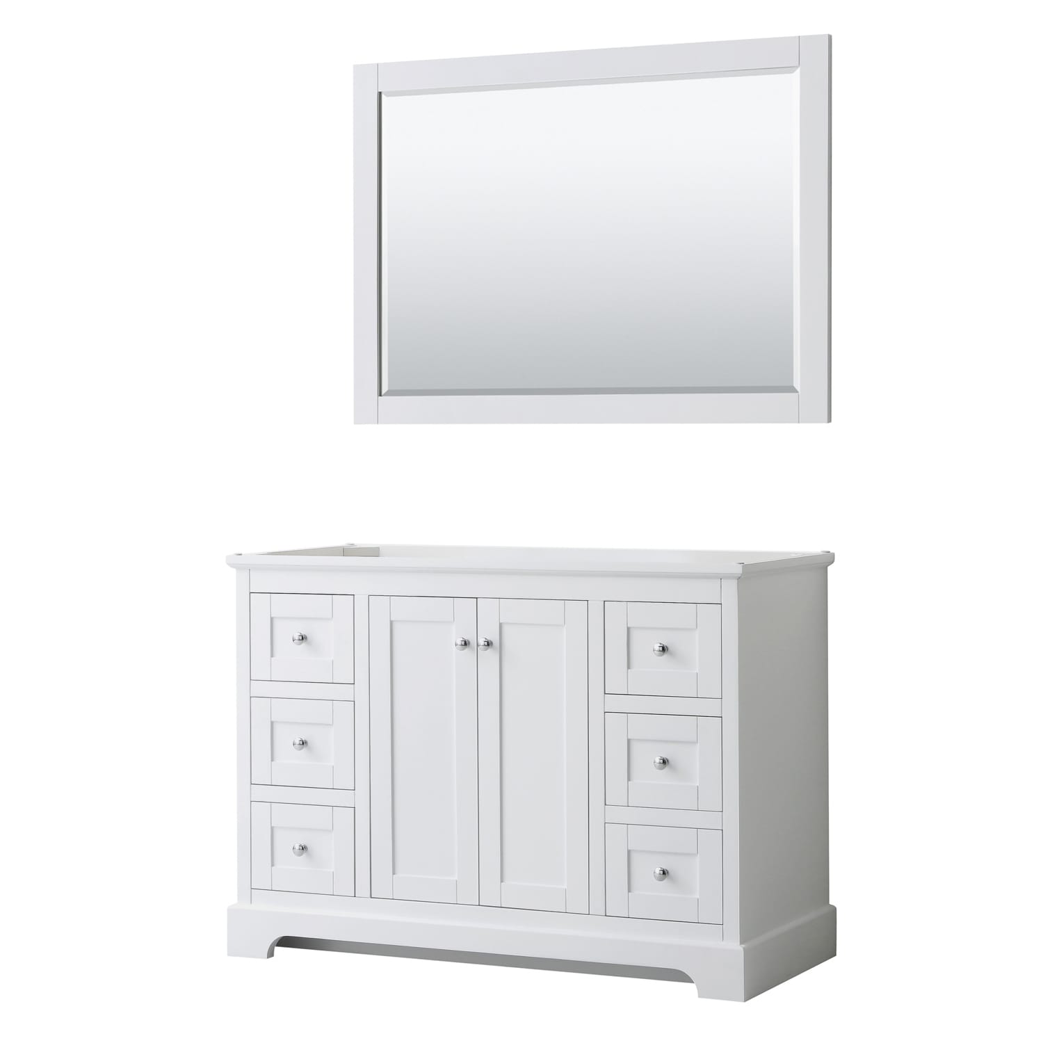 Avery 48 Inch Single Vanity No Top No Sink 46 Inch Mirror