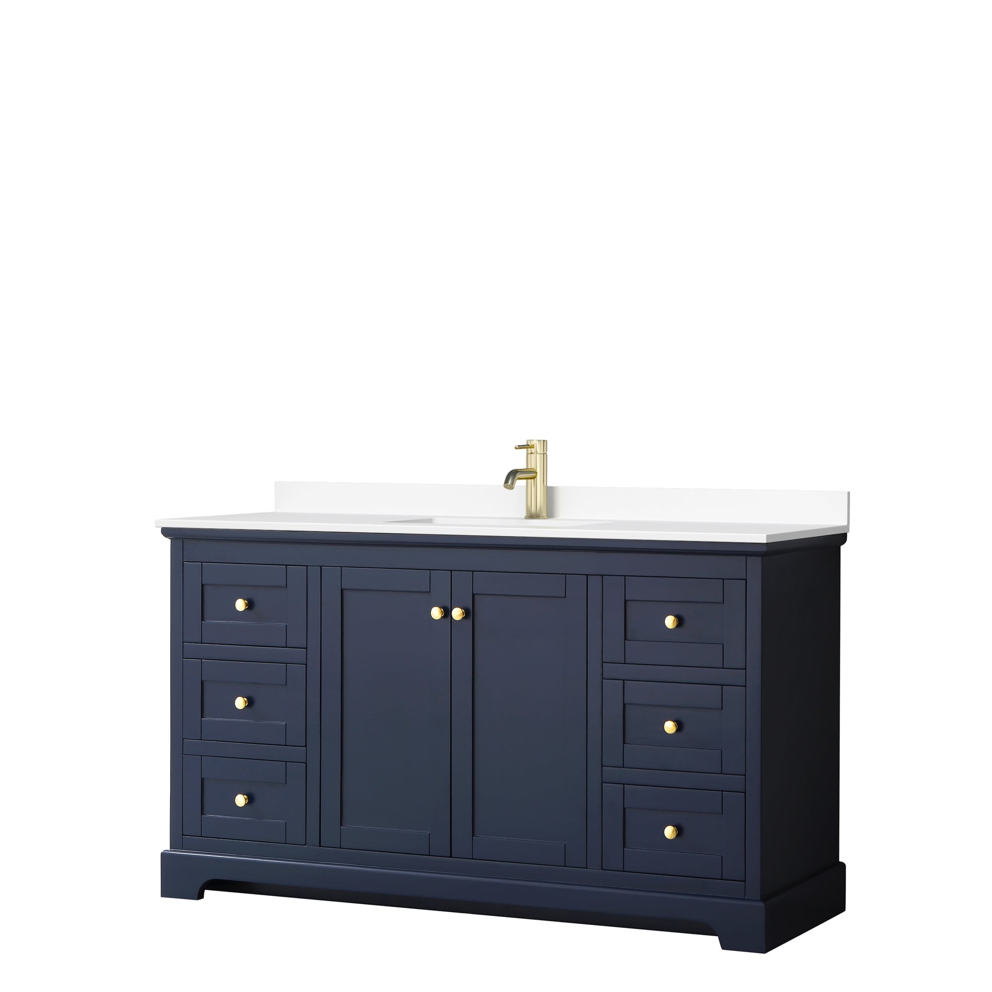 Avery 60 Inch Single Vanity Cultured Marble Top