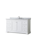 Avery 60 Inch Single Vanity Marble Top Oval Sink No Mirror
