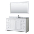 Avery 60 Inch Single Vanity Marble Top Square Sink 58 Inch Mirror
