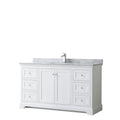 Avery 60 Inch Single Vanity Marble Top Square Sink No Mirror