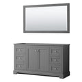 Avery 60 Inch Single Vanity No Top No Sink 58 Inch Mirror