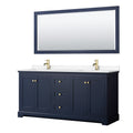 Avery 72 Inch Double Vanity Cultured Marble Top 70 Inch Mirror