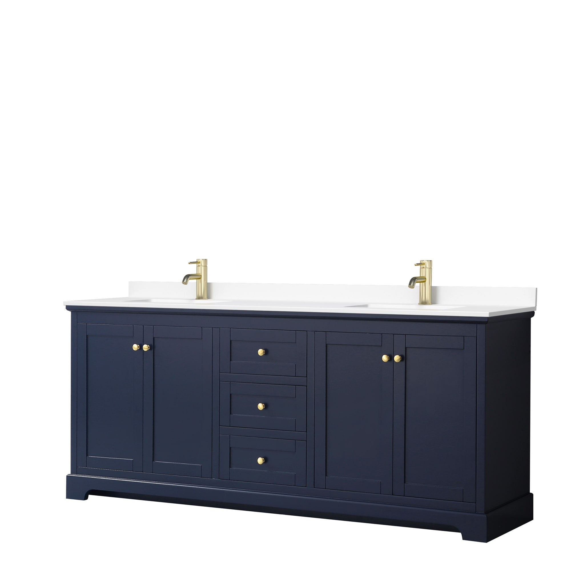 Avery 80 Inch Double Vanity Cultured Marble Top