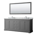 Avery 80 Inch Double Vanity Marble Top Oval Sinks 70 Inch Mirror