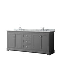 Avery 80 Inch Double Vanity Marble Top Oval Sinks No Mirror