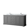 Avery 80 Inch Double Vanity Marble Top Square Sinks No Mirror