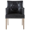 Avery Black Leather And Hardwood Chair