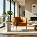 Avia Cappuccino Faux Leather Accent Chair With Decorative Stitching
